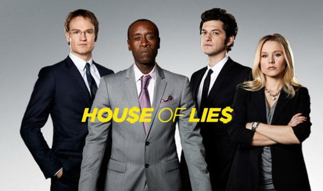 HOUSE OF LIES: Don Cheadle, Kristen Bell Ben Schwartz, Josh Lawson, Dawn Olivieri. Donis Leonard Jr., Glynn Turman